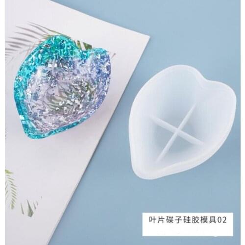 Transparent Silicone Mould Dried Flower Resin Heart Shaped Leaves Dish storage Mold DIY resin molds for jewelry