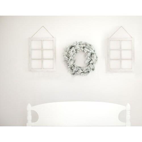 Christmas Backdrop Tree Noel Party Photography Backdrop White Windows Warm Home Wall Garland Chaste Background Photo Studio Prop