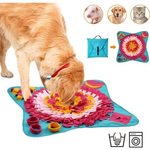 Dog Snuffle Mat Puppy Cat Pet Sniffing Training Pad Puppy Training Washable Detachable Pressure Releasing Nose Fleece Pads