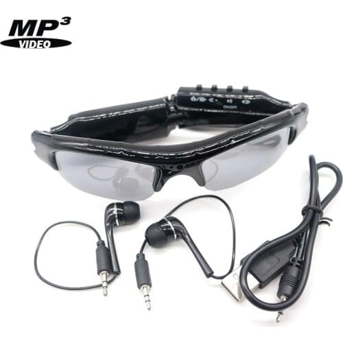 Eyewear Sunglasses Camera Support TF Card Music Video Recorder DVR DV MP3 Camcorder Music glasses with earphone