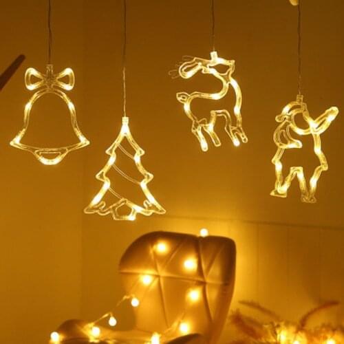 LED Christmas Hanging Curtain Lights String Net Xmas Home Party Home Decor Christmas Ornament 2020 Xmas Gift New Year 2021