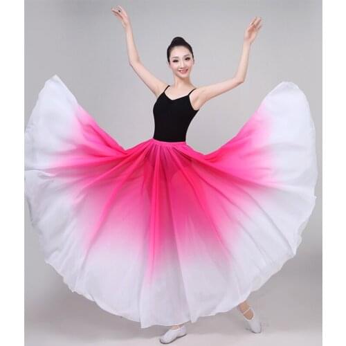 Girls Modern Dance Skirt Female Belly Dancing Performance Dress Female Chinese Wind Skirt Dance Ballet Practice Suit D0796