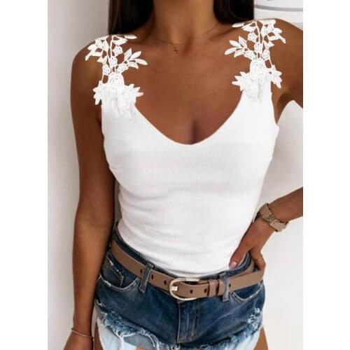 Women Lace Cami Tank Tops Fashion Strappy Sleeveless Blouses and Shirts Summer Casual V Neck Tank Vest