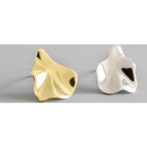 S925 silver earring for women Uneven Thin slice Geometric Charm stud earrings female Anit-Allergy Jewelry engagement Gifts