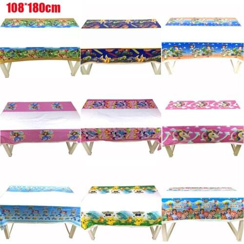 10/20/30PCS Cartoon Party Supplies For Kids Disposable Tablecloth 108*180cm Mickey Toy Story Cars Birthday Festival Decoration