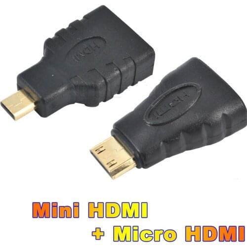 1080P Mini 2pcs Converter Gold Plated HD Extension Adapter Connector HDMI-compatible To Micro For Video TV For Xbox