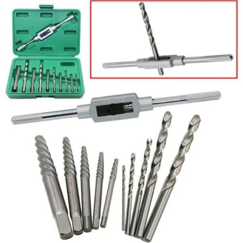 YOFE 11Pcs High Hardness Machine Repair Broken Wire Extractor 3MM-10MM Breakage Screw Extractor Drill Bits Hand Tools Set