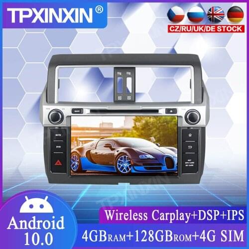 128G Android 10.0 For Toyota Prado 2018-2019 DSP Car Multimedia Player GPS Navigation Headunit Radio Audio Stereo Tape Recorder