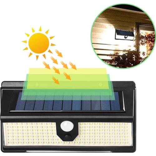 190 LED Solar Led Light Outdoor Wall Lamp Human Induction Light Four-sided Illumination Waterproof for Outdoors Courtyard Light