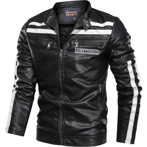 2019 New autumn men Leather jacket Slim PU Coat Leather Outerwear Zipper PU Bomber Jacket Stand Collar Motorcycle New Leisure PU