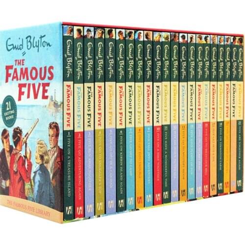 21PCS/Set Enid Blyton The Famous Five Library Children English Picture Book Detective Stories Adventures After-class Reading