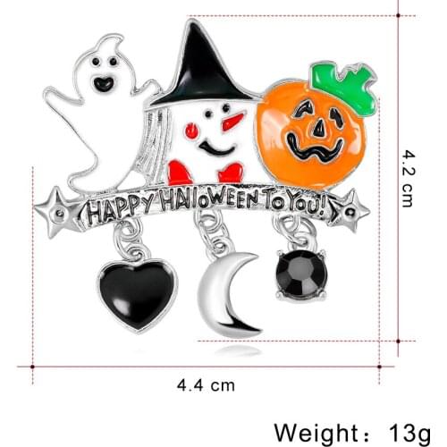 4.2cm*4.4cm Happy Halloween To You Pumpkin/Santa Claus Brooch pin