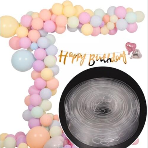 5M Balloon Chain Ribbon Dot Balloon Accessories Wedding Party Birthday Background Decoration Balloon Chain Arch Happy Birthday