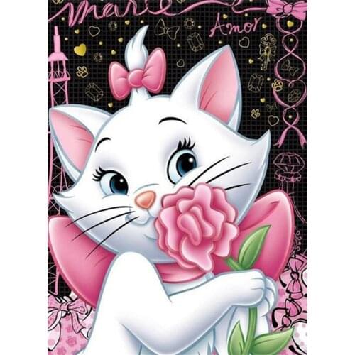 5D DIY Square Diamond Painting Cartoon Full Square Rhinestone Mosaic Diamond Embroidery Cross-stitch Kits Cat Home Decoration