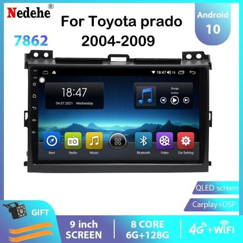 8 Core 6G+128G Android 10.0 For Toyota Land Cruiser Prado 120 2004-2009 Car Radio Multimedia Video Player Navigation GPS 2 Din