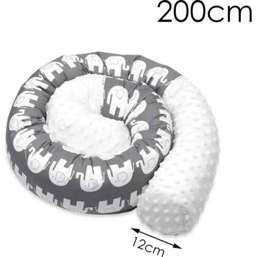 12x200CM Baby Crib Bumper Safe Washable Bedding Bumper Crib Cute Elephant Standard Baby Mattress Lining Baby Bumper For Crib
