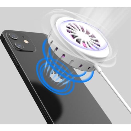 2 in 1 wireless charger with built-in cooling fan heat dissipation cold wind cooling magnetic suction charger for iphone android