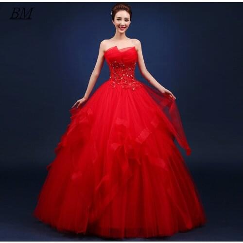 BM Generous Red Quinceanera Dresses 2021 Ball Gown Beaded Prom Girls 16 Birthday Princess Pageant Party Gown BM773