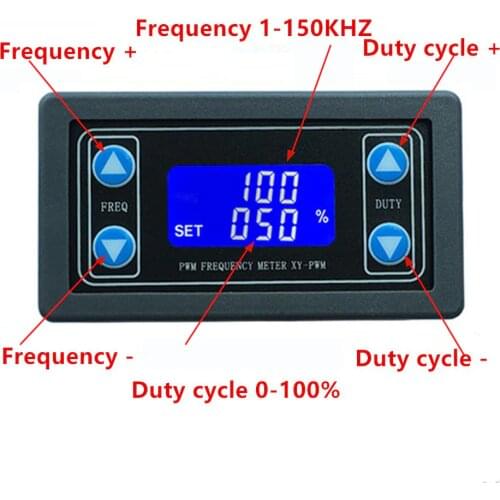 1 HZ-150 KHZ LCD Digital Display XY-PWM Pulse Frequency Duty Cycle Adjustable Square Wave Rectangular Wave Signal Generator