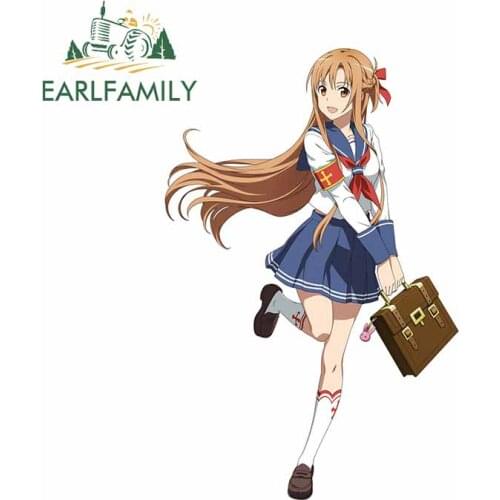 EARLFAMILY 13cm x 8.6cm for Sword Art Online Yuuki Asuna Car Stickers Windshield Motorcycle Decal Anime Cartoon RV Decoration