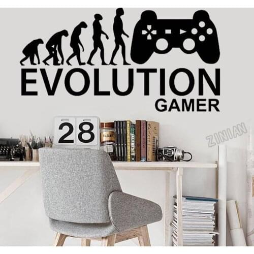 Evolution Gamer Playstation Wall Decals For Bedroom Art Vinyl Wall Stickers For Gaming Room Funny Murals For Wall Fridge Y059