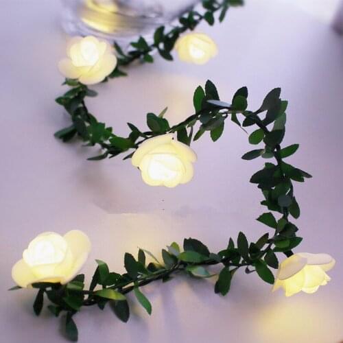 Artificial Flower Led Fairy String Lights Navidad Garland Lights Christmas Decorations for Home Room New Year Wedding DIY Decor