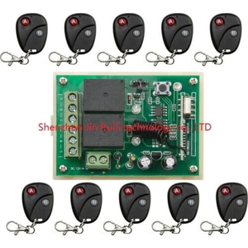 HDC12V 2CH RF Wireless Remote Control System teleswitch10*transmitter +1* receiver universal gate remote control /radio receiver