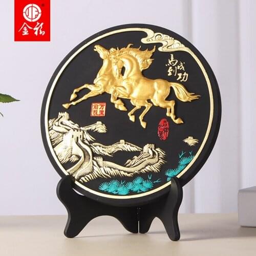 Good # China Leader National gift- HOME office decoration thriving business efficacious Mascot FENG SHUI Sculpture HORSE art