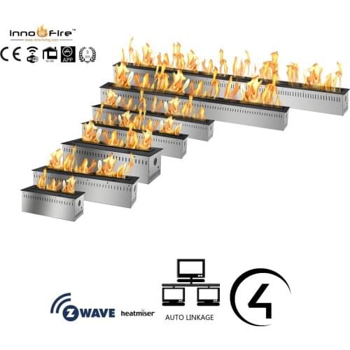 Inno living fire 72 inch ethanol burner with remote control fireplace insert