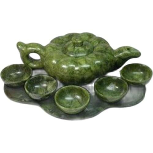 Chinese natural jade pumpkin Kung Fu tea set, health care cup, office cup, office gift