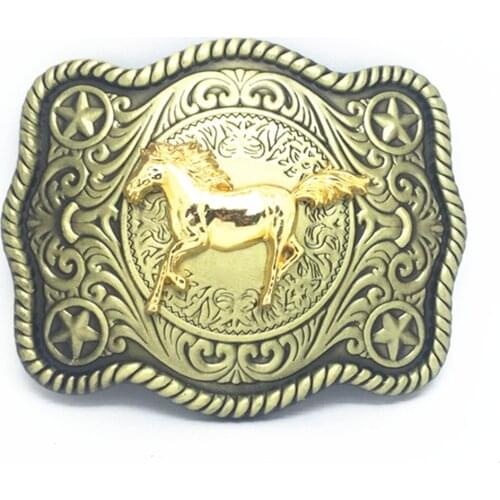 Cowboy excitation mode wear-resisting zinc alloy belt buckle the horsehead is suitable for restoring ancient ways with 4.0