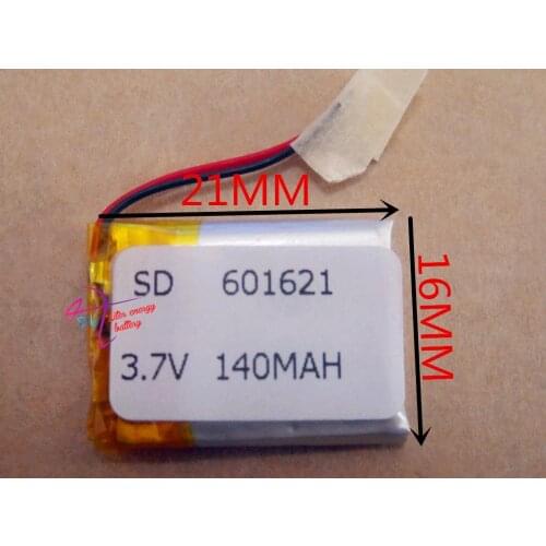 Best battery brand Size 601621 3.7V 140mah Lithium polymer Battery With Protection Board For Bluetooth Headset Digital Products
