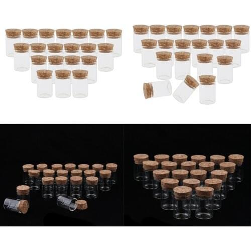 80Pcs Mini Tiny Clear Glass Jars Bottles with Cork Stoppers for Storage 10ml
