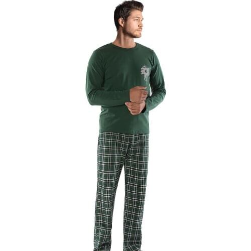 %100 Premium Cotton 2 Pieces Sleepwear Set for Men - Nightgowns Pyjamas Sleepshirts Homewear Nightdress TopNight Wear Pajamas