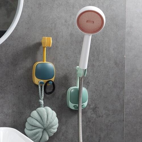 Wall Mounted Shower Holder Universal Rotation Showerhead Mount Suction Cup Base Head Rotation Bathroom Rack Bracket Adjustable