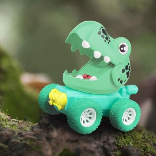 BPA Free Montessori Educational Baby Car Mini Cartoon Car Baby Plastic Friction Car Pull Back Inertia Car Dinosaur Toy