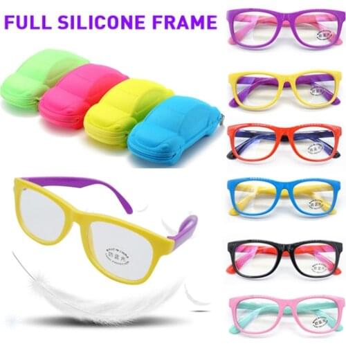Anti Blue Light Glasses Optical Frame Kids Children Silicone Frame Eyeglasses Boys Girls Computer Transparent Eyewears UV400