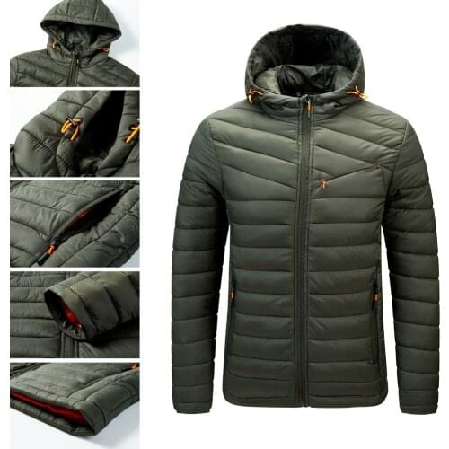 Winter Warm Mens Hooded Parka, Casual Fashion Autumn Top, Harajuku Lightweight Black Jacket And Soft Zipper, Spring 2020 M-4XL