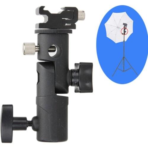 Swivel Flash Hot Shoe Umbrella Holder Mount Adapter for Studio Light Type E Stand Bracket Photo Studio Accessories High Quality