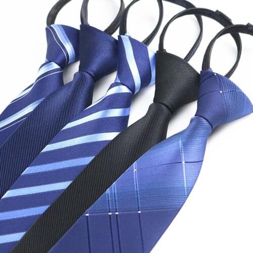Luxury Noble Line Tie for Wedding Party Formal Fashion Men Suits Ties Pre-tied Zipper Ties Narrow Necktie