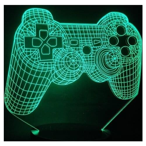 Game Fans Console Handle Dropship Multi-Color Battery Operated for Desk Led Night Light Hologram 3D Lamp Pretty Reward