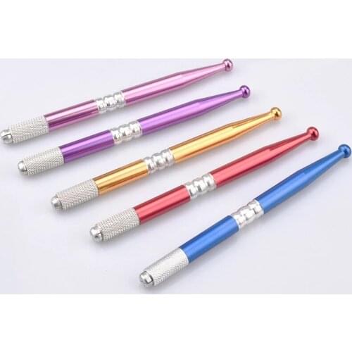 20PCS Microblading Pen Pinkiou Pen pluma Microblading kalem Tebori Eyebrow Tattoo Machine Permanent Makeup Manual Pen lock-pin