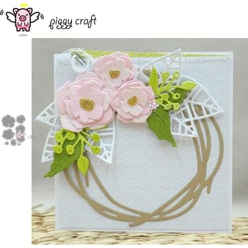 Piggy Craft metal cutting dies cut die mold 8Pcs Flower decoration Scrapbook paper craft knife mould blade punch stencils dies