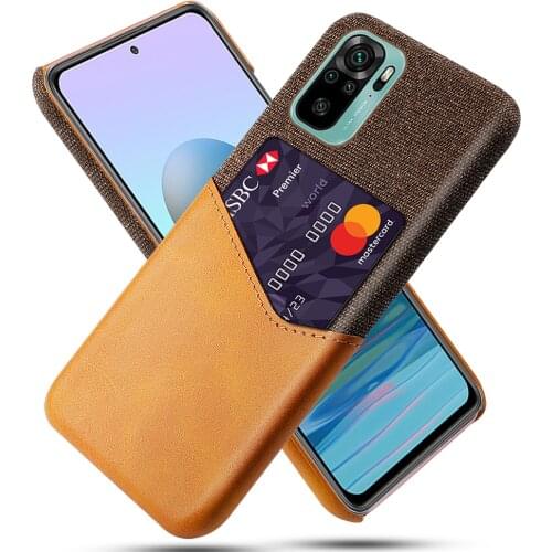 Febric Card Holder Covers For Xiaomi Redmi Note 10 Pro Case 10S Cloth Texture Antiskid Funda For Xiomi Mi 11 Ultra Lite 11X Pro