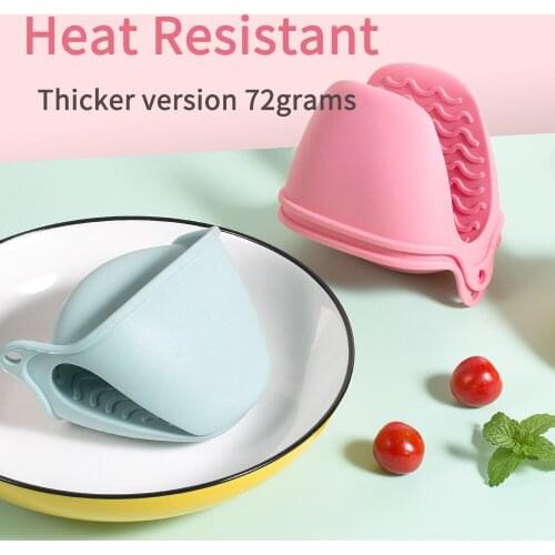 Thicker 72grams 2Pieces Silicone Mini Oven Mitt Heat Resistant Cooking Pinch Mitts Pot Holder Cooking Finger Protector