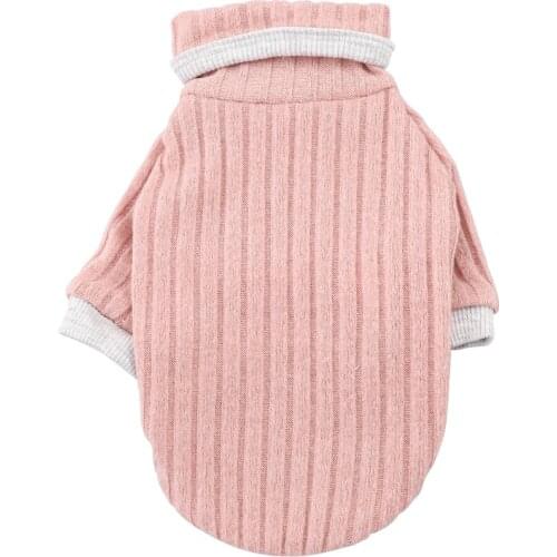 Spring Shirts Teddy Pet High Neck Stripe Sweater Dog Clothes for Small Dogs Cats Chihuahua Pets Puppy Clothing Winter Bulldog