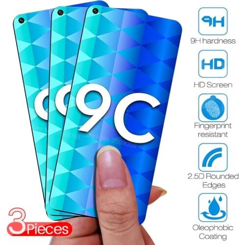 3 Pcs honer 9 c glass protective glass for huawei honor 9c glasses screen protector honor9c onor c9 aka-l29 steklo 6.39