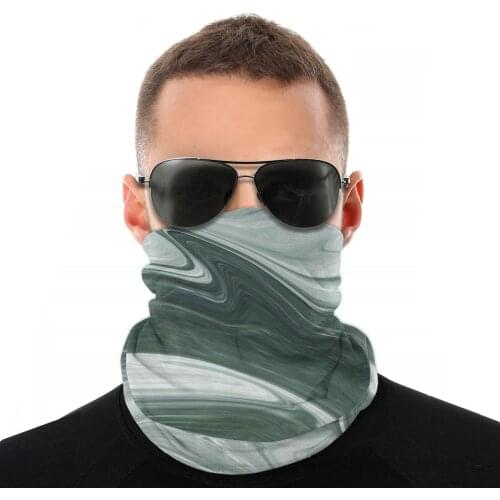 Green And White Scarves Neck Face Mask Men Women Halloween Tube Scarf Seamless Bandana Polyester Headband Biking Hiking
