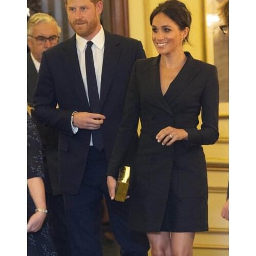 2018 New Women Black Dress Fashion Turn-Down Collar Long Sleeve Dresses J016