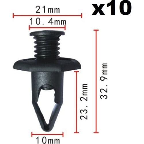 10pcs Bumper Fascia Clip Push Type Retainer For Honda Nylon Bumper arm expansion nail
